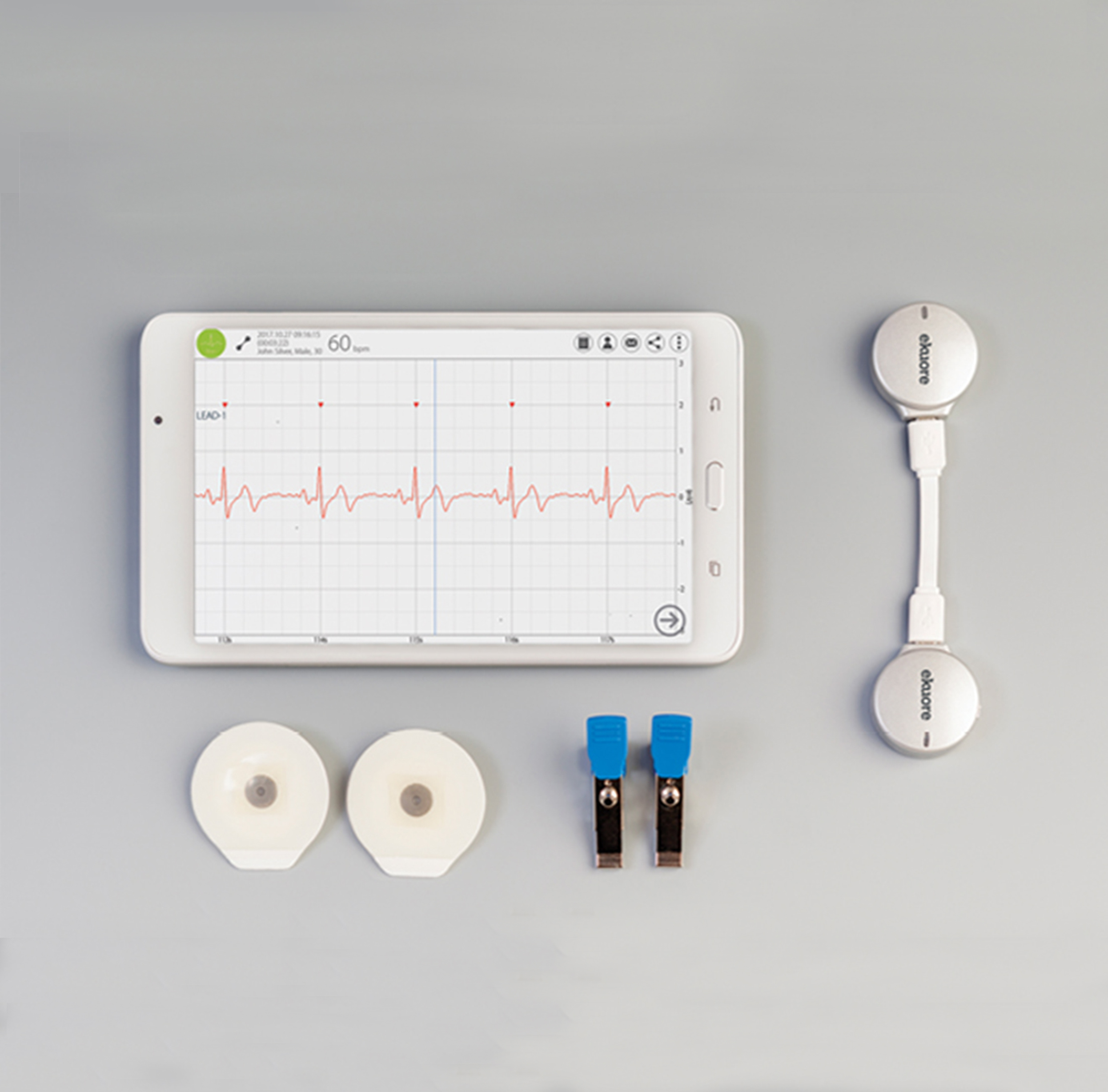 ECG VETERINARIO DE DOS ELECTRODOS movil, bluetooth